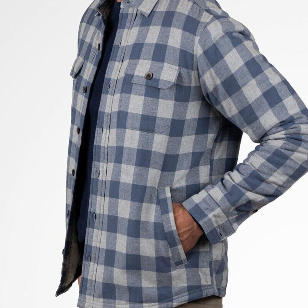 Tailor Vintage Soft Flannel Shirt Jacket Lined with Plush Sherpa  Men's Size XXL